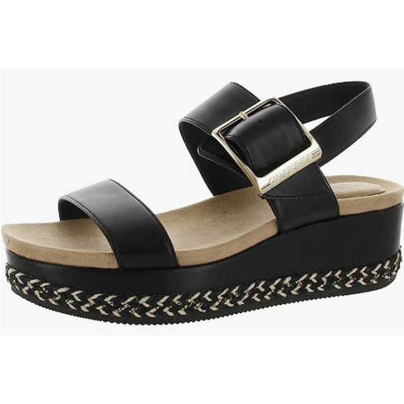 NIB Giani Bernini Jerammie Wedge Sandals Black Size 8.5 - Picture 5 of 5